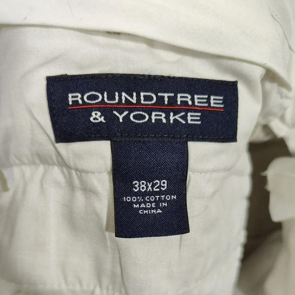 Roundtree and Yorke Khaki Chino Pants Men Size 38 x 29 Comfort Waist Straight - Picture 6 of 9